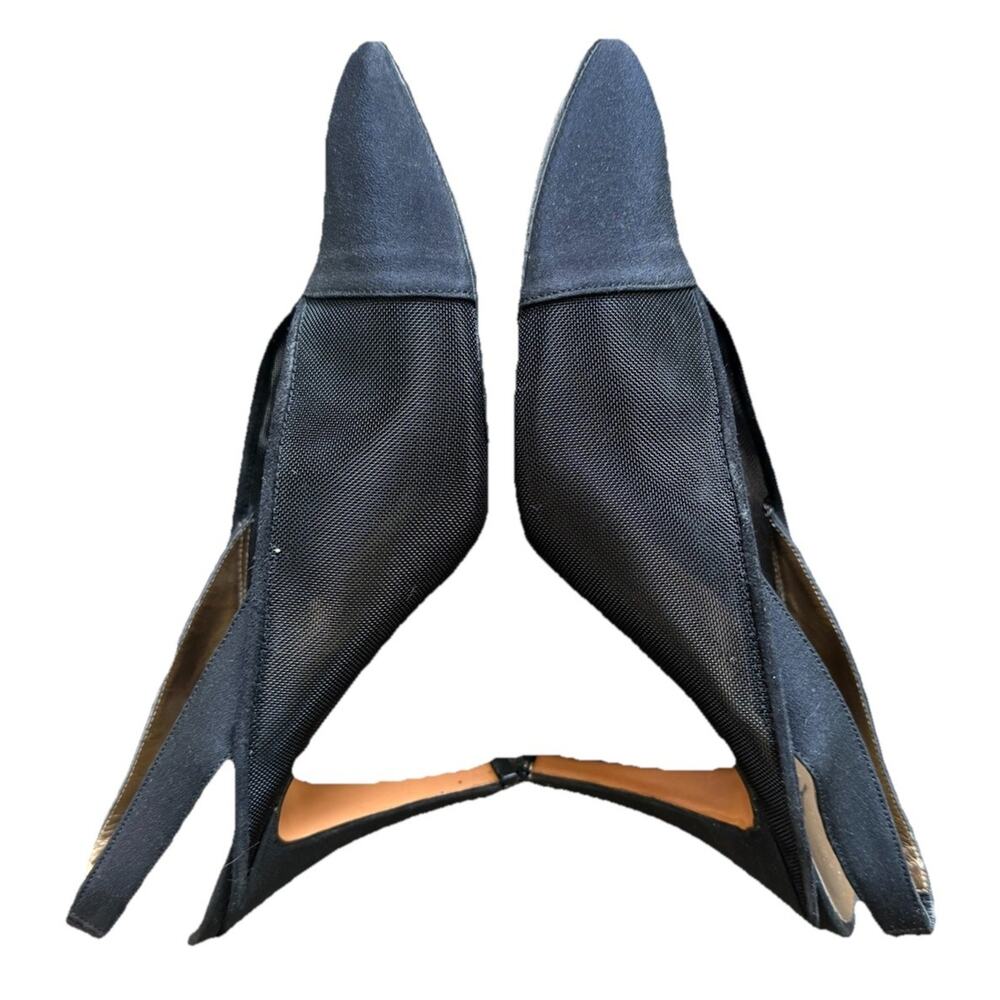 YSL Yves Saint Laurent Black Mesh Slingback Heels Made in Italy Designer Pumps 7 - Picture 6 of 13